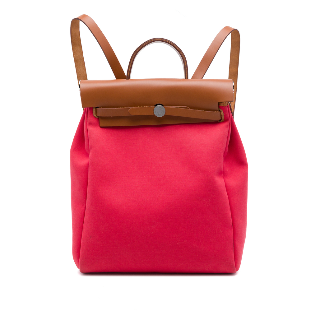 Pre-Loved Hermes Toile Herbag A Dos Zip Retourne Backpack